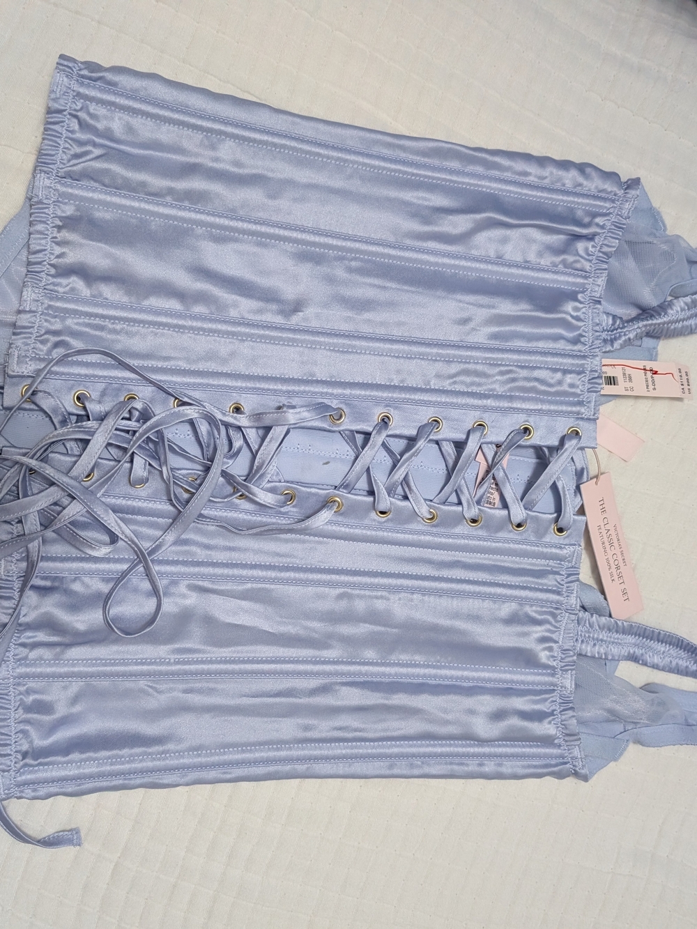 Victoria's Secret Light Purple Silk Corset Top & Thong Set NWT Small - Picture 3 of 3